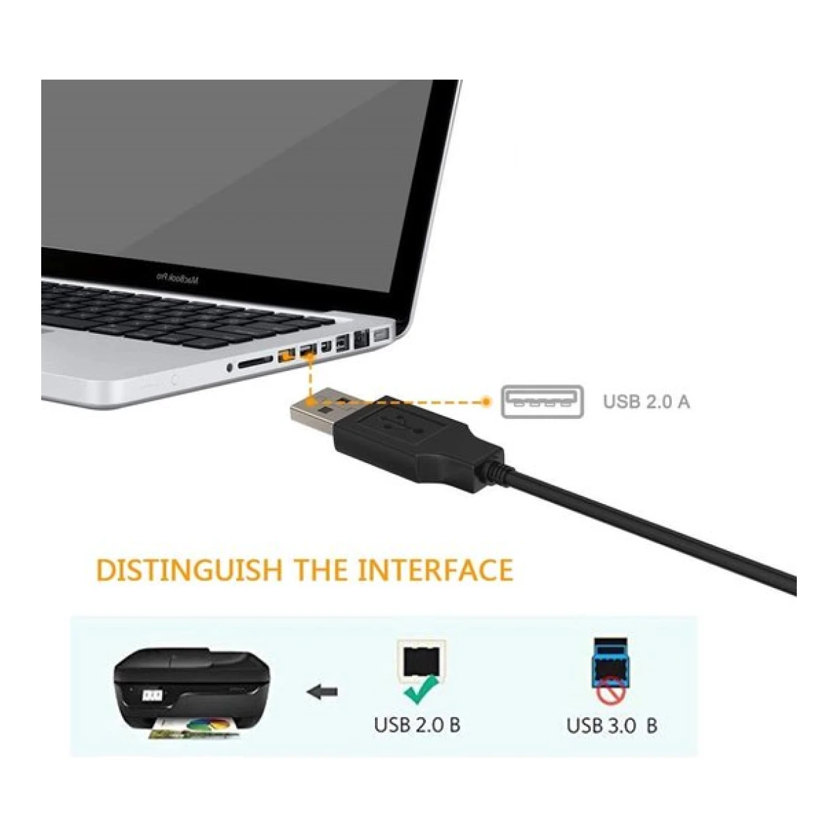 USB Printerkabel 3 meter - USB 2.0 - Afbeelding 2